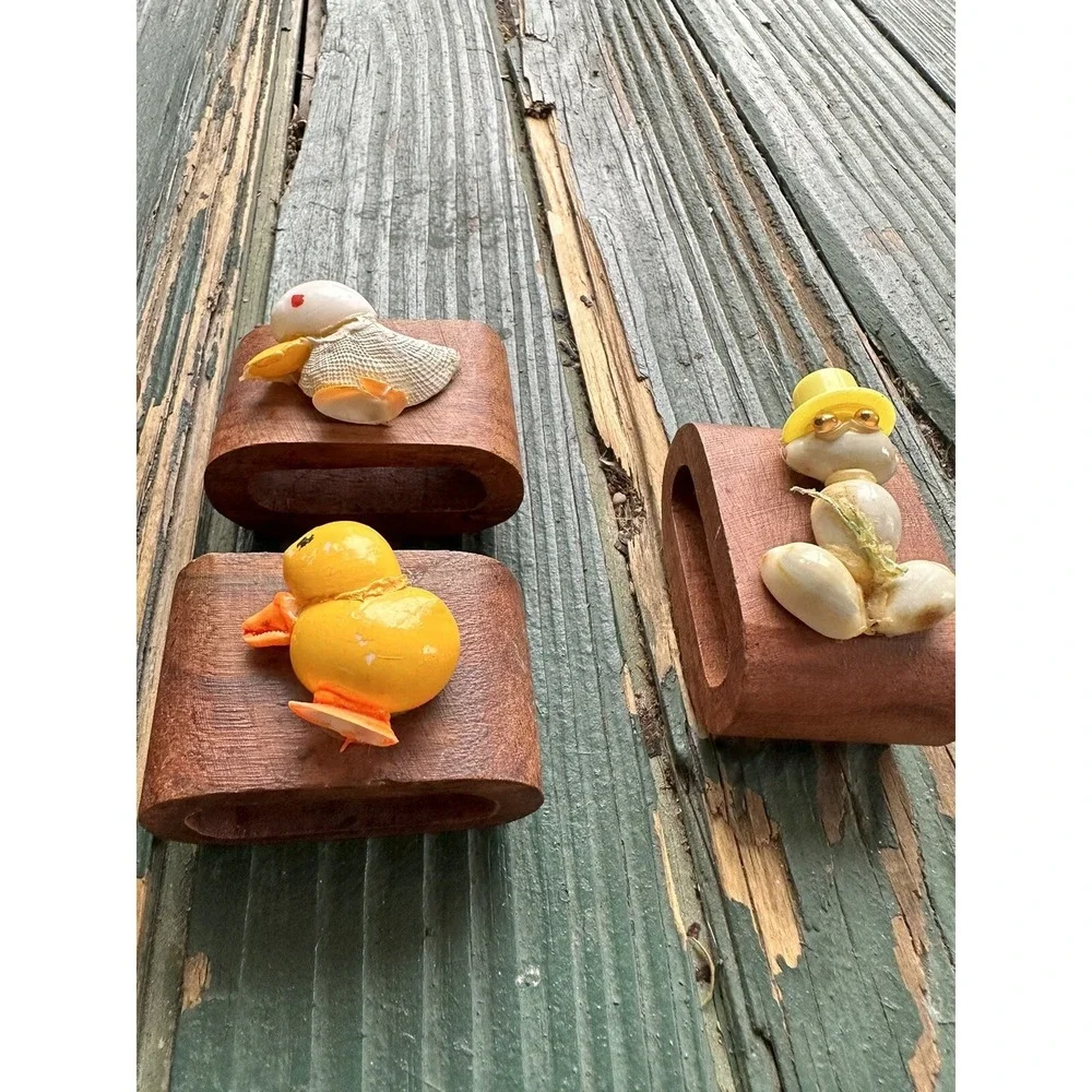 Napkin‎ Rings Holder holiday table scandi danish modern Set of 6 Wood